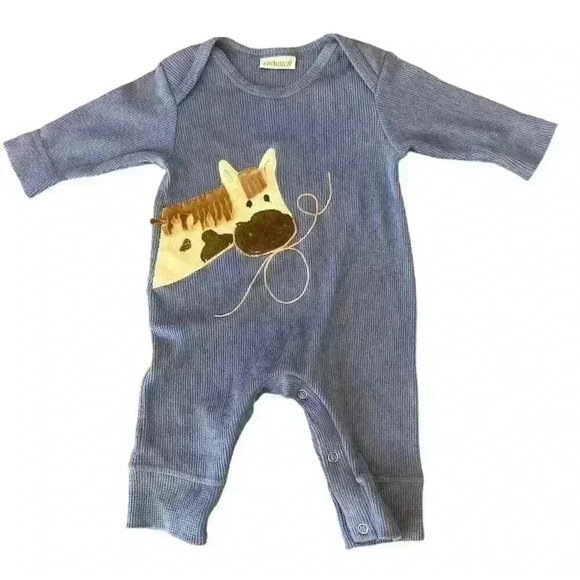 Embroidered BodySuit Jumper Waffle Knit Horse size 9-12 month - Picture 1 of 9